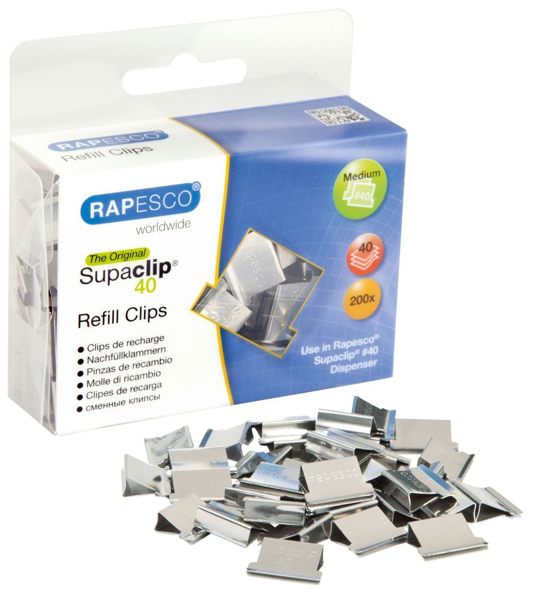 Rapesco Supaclip 40 document clip Stainless steel 200 pc(s) - Image 1