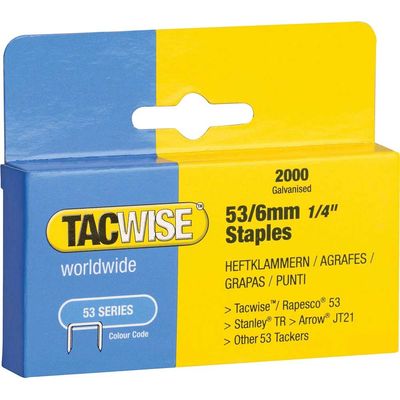 Tacwise 0334 53 Light-Duty Staples 6Mm (Type Jt21 A) (Pack 2000)