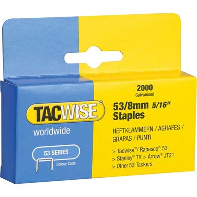 Tacwise 0335 53 Light-Duty Staples 8Mm (Type Jt21 A) (Pack 2000)