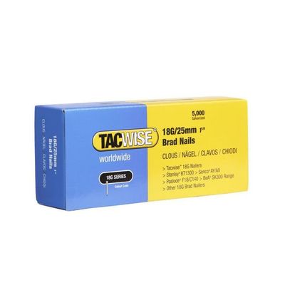 Tacwise 0396 18 Gauge 25Mm Brad Nails (Pack 5000)