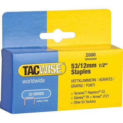 Tacwise 0337 53 Light-Duty Staples 12Mm (Type Jt21 A) (Pack 2000)