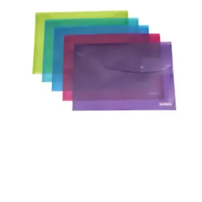 Rapesco Foolscap Bright Popper Wallet report cover Polypropylene (PP) Blue - Thumbnail 2