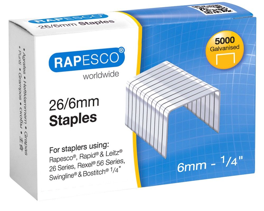 Rapesco 26/6-8mm 26 staples - Image 1