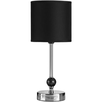 Evaine Chrome and Black Acrylic Ball Table Lamp