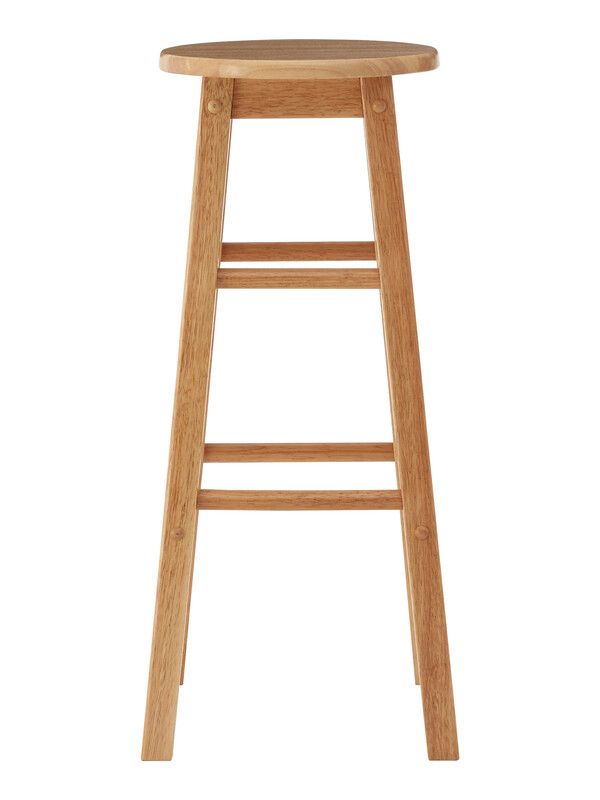 Selby Natural Tropical Hevea Wood Tall Bar Stool - Natural - Image 1