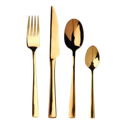 Avie Glow 16 Piece Gold Cutlery Set - Gold