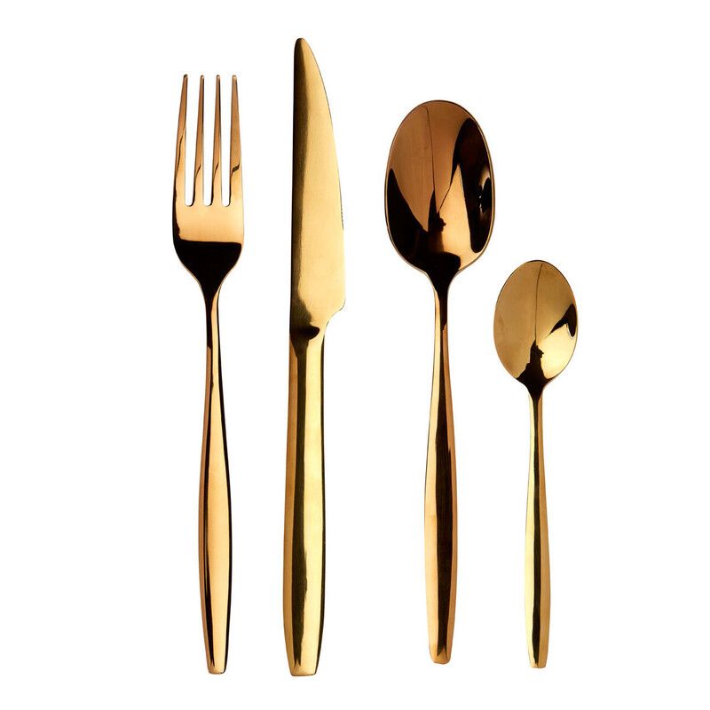 Avie Aura 16 Piece Gold Cutlery Set - Gold - Image 1
