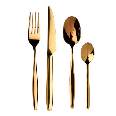 Avie Aura 16 Piece Gold Cutlery Set - Gold
