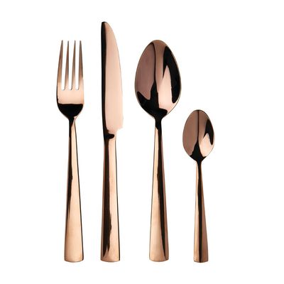 Avie Lustra 16 Piece Rose Gold Cutlery Set - Gold