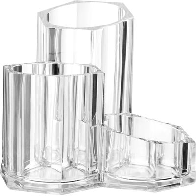 Beauty Clear 3 Compartment Cosmetics Organiser - Clear