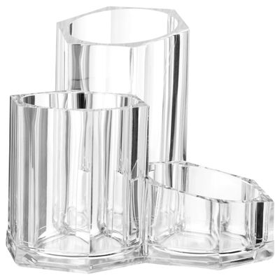 Beauty Clear 3 Compartment Cosmetics Organiser - Clear - Thumbnail 2