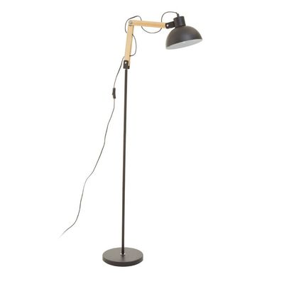 Blair Black Wood and Metal Floor Lamp - Black