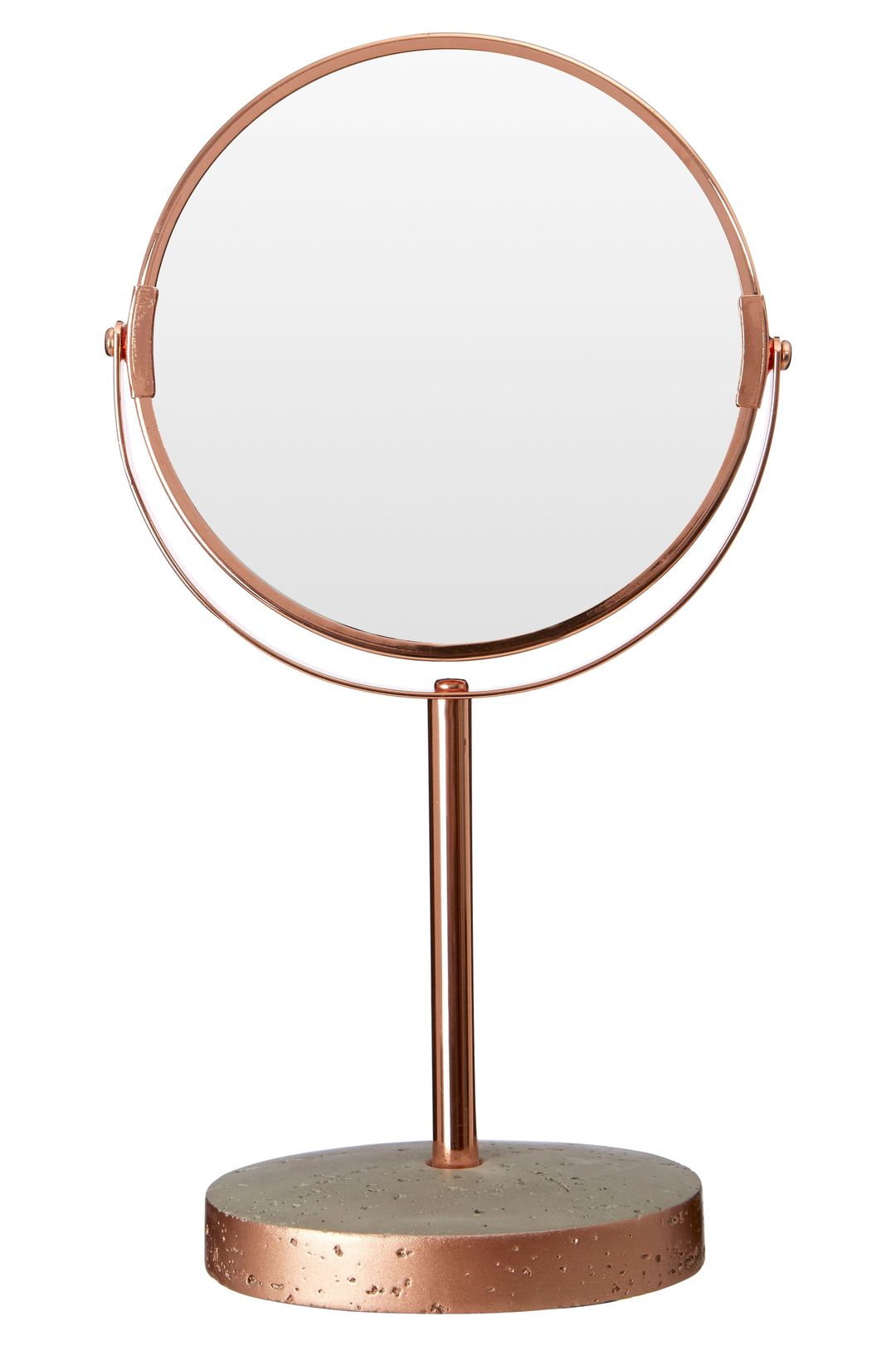 Neptune Copper Finish Round Swivel Bathroom Mirror - Grey - Image 1