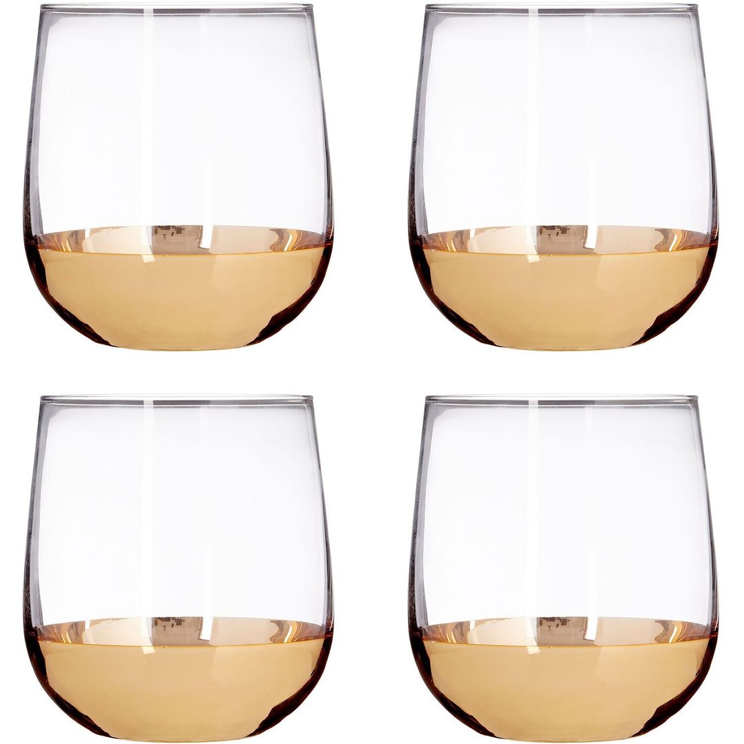 Horizon Set Of Four Glass Tumblers - Gold - Image 1