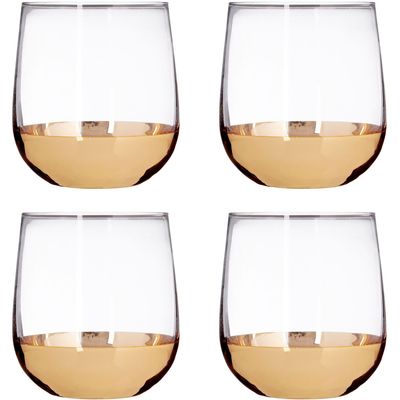 Horizon Set Of Four Glass Tumblers - Gold