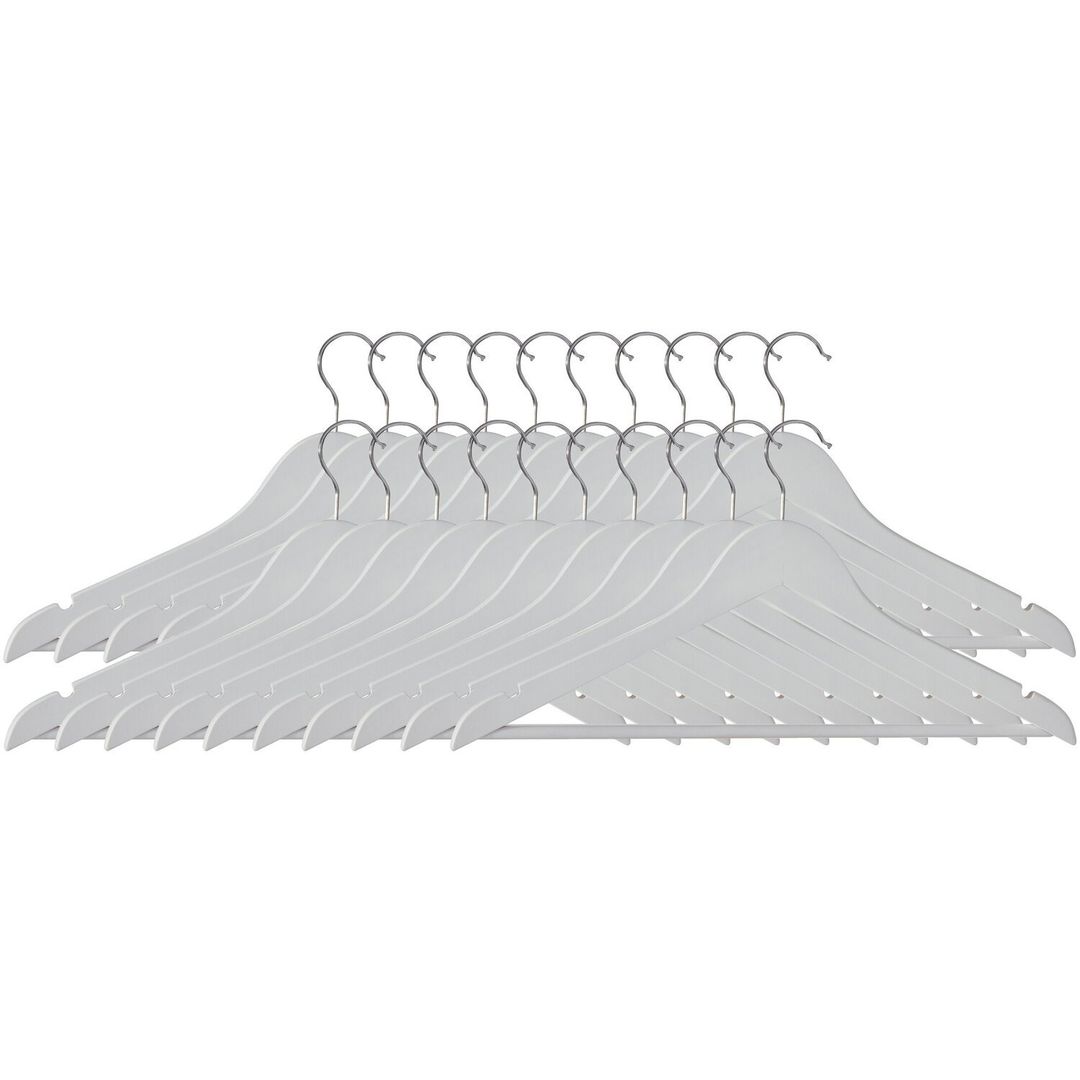 Set Of Twenty Matte White Clothes Hangers - Image 1