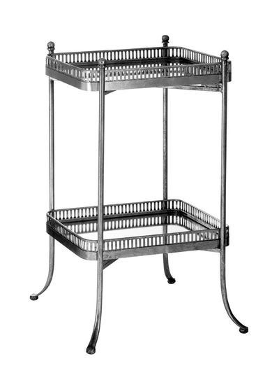 Reza Antique Silver Tray Table - Silver