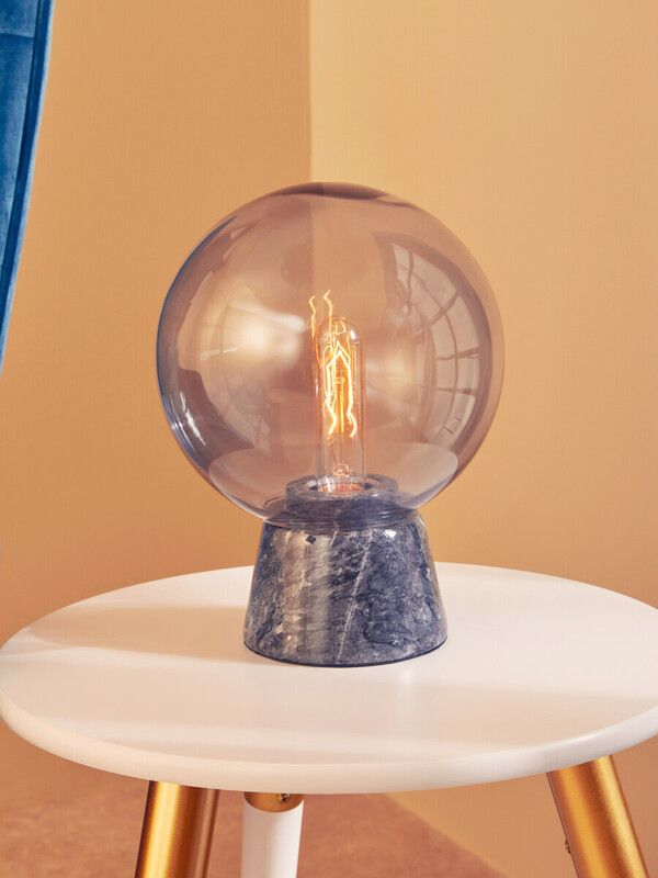 Lamonte Globe Lamp with Black Marble Base - Black - Image 1