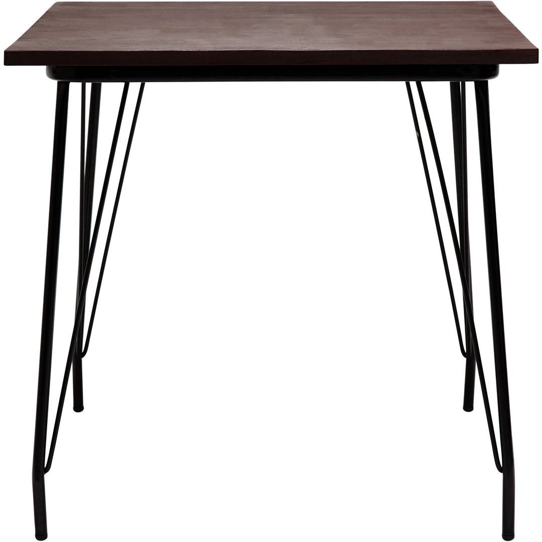 District Black Metal And Elm Wood Dining Table - Black - Image 1