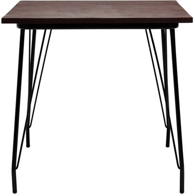 District Black Metal And Elm Wood Dining Table - Black