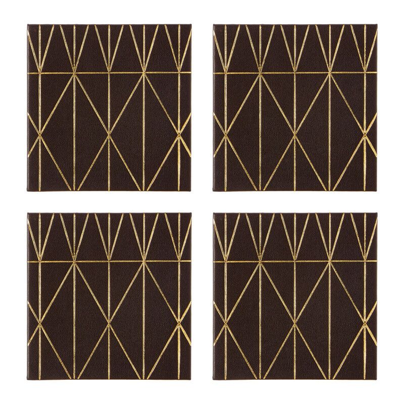 Geome Set of 4 Prism Black and Gold Coasters - Black & Gold - Image 1