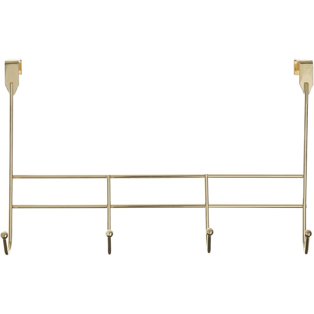 4 Hook Champagne Gold Over Door Hanger - Gold - Image 1