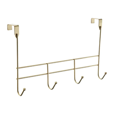 4 Hook Champagne Gold Over Door Hanger - Gold - Thumbnail 2