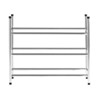 Tavia¿ Three Tier Chrome Shoe Rack - Silver