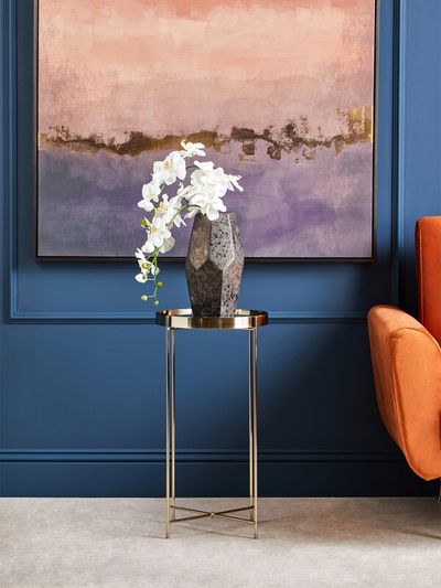 Allure Black Mirror Tall Side Table - Black