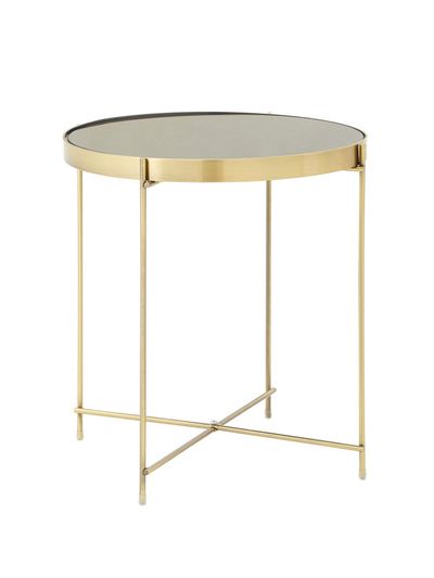 Allure Black Mirror Low Side Table - Copper