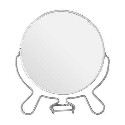 Mison Silver Effect Two Sided Small Shaving Mirror - Silver