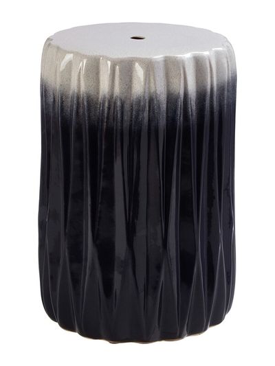 Azul Ombre Blue and White Ceramic Side Table and Stool - Blue