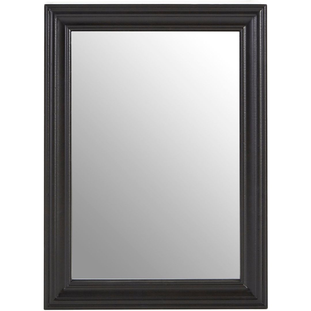 Sana Large Rectangular Wall Mirror with Linear Detail - Black - Image 1