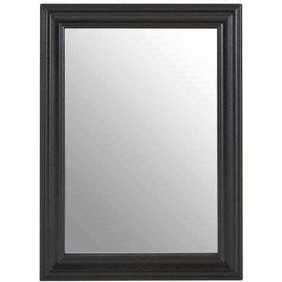 Sana Large Rectangular Wall Mirror with Linear Detail - Black