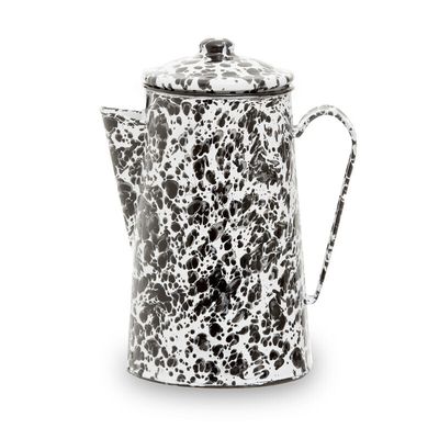 Hygge Black And White Patterned Coffee Pot - Black, White