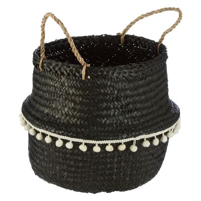 Solas Small Black Seagrass Basket