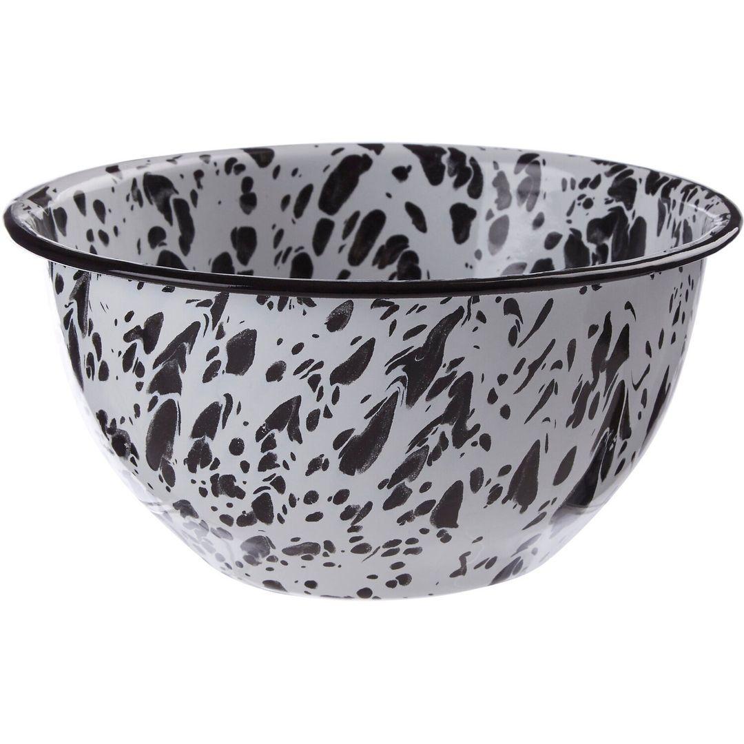 Hygge Medium Metal Bowl - Black, White - Image 1