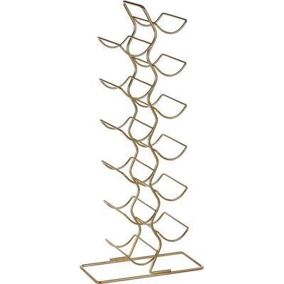 Wren 12 Bottle Wine Rack With Gold Finish - Gold