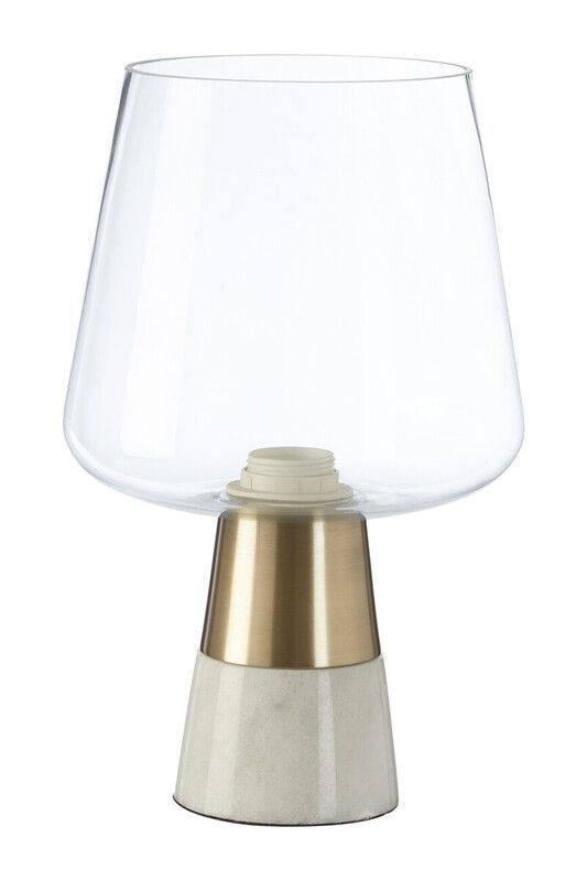 Sebah Table Lamp with Marble Base and Glass Shade - Gold - Image 1