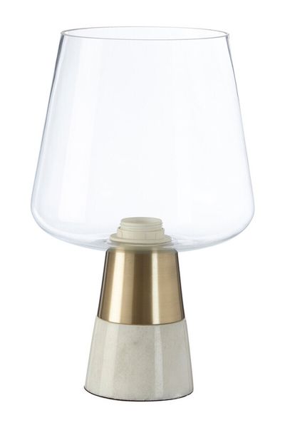 Sebah Table Lamp with Marble Base and Glass Shade - Gold