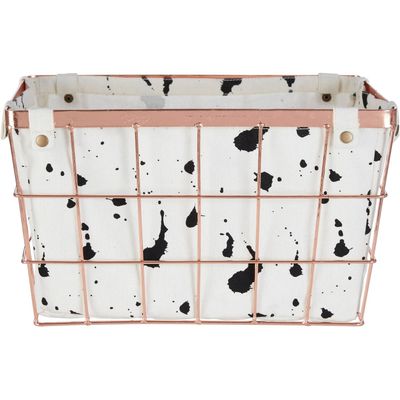 Harga Rose Gold Iron Wireframe Basket - Black, White, Gold - Thumbnail 2