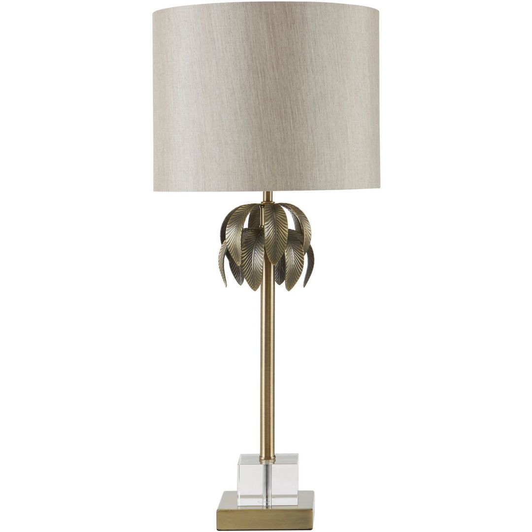 Herta Antique Brass Palm Tree Design Table Lamp - Gold - Image 1