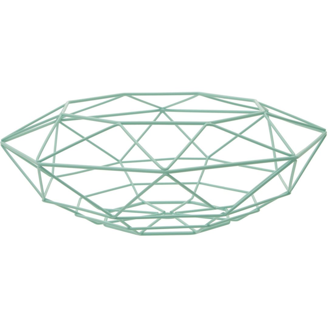 Emery Matt Black Fruit Basket with Flat Base - Green - Image 1