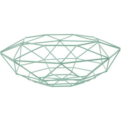 Emery Matt Black Fruit Basket with Flat Base - Green