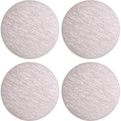 Knightsbridge Set Of 4 Round Placemats - Silver