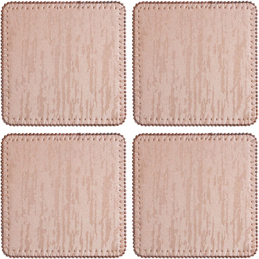 Knightsbridge Set Of 4 Square Coasters - Pink - Image 1
