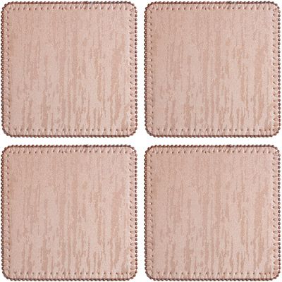 Knightsbridge Set Of 4 Square Coasters - Pink
