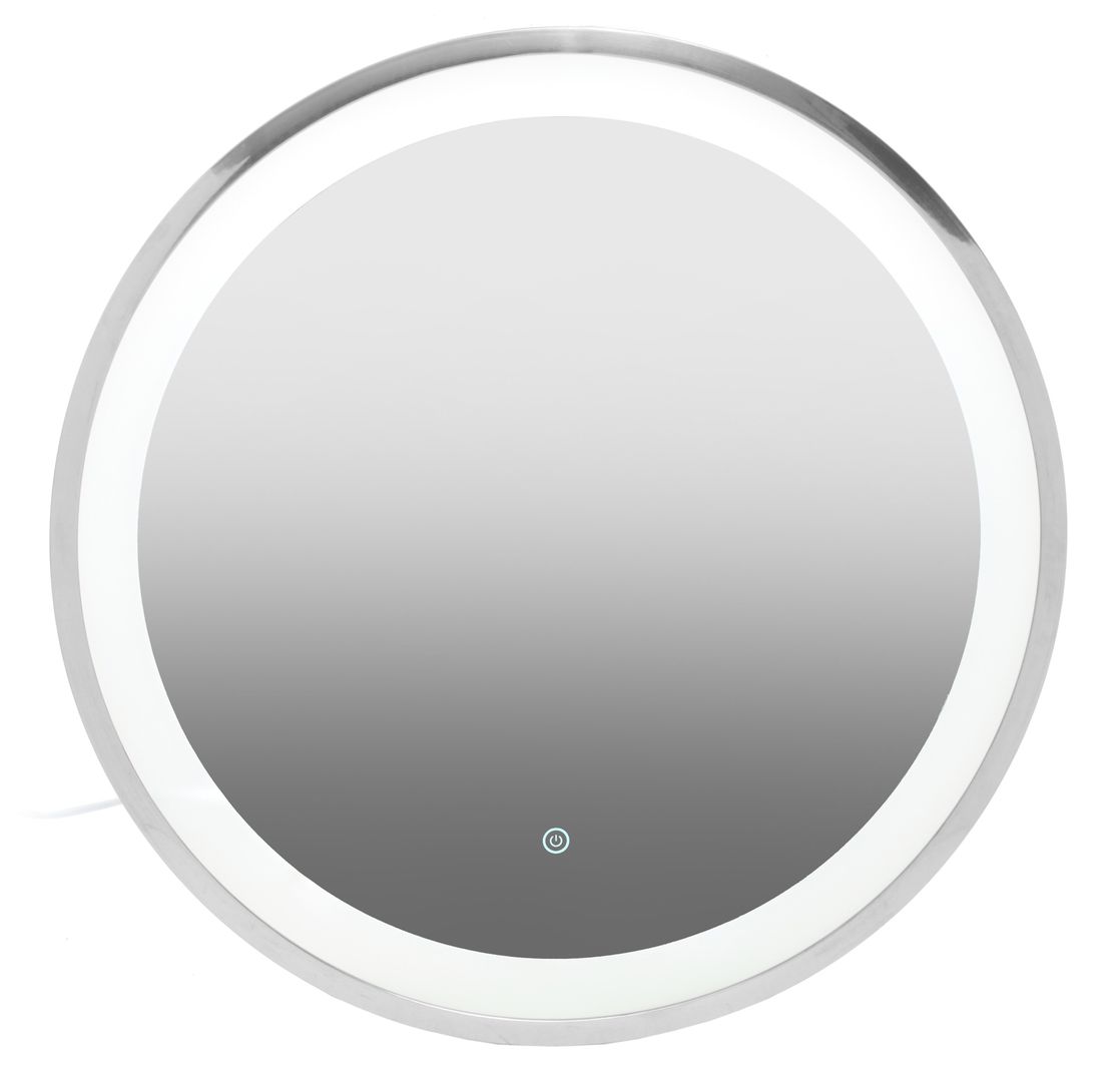 Orsina Avelino Illuminated Silver Round Mirror - Image 1