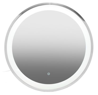 Orsina Avelino Illuminated Silver Round Mirror