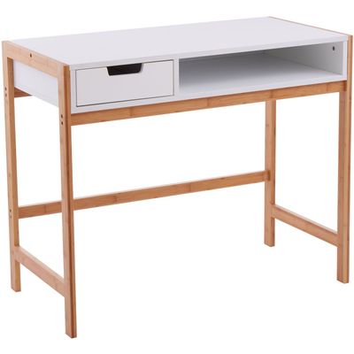 Rostok Desk - White, Natural